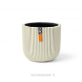 Matera Conic Round Groove Beige 17x15cm Cónica De Escritorio - Materas y Macetas | Bylmo