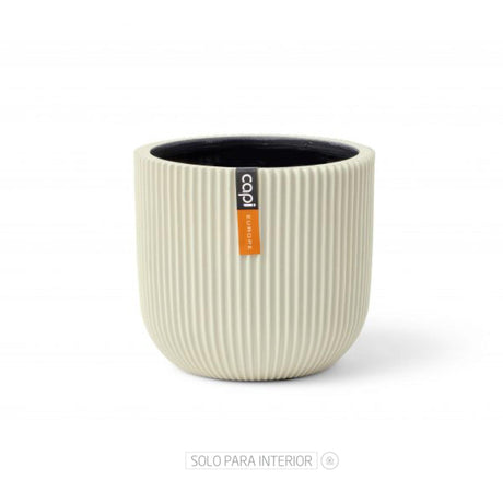 Matera Conic Round Groove Beige 17x15cm Cónica De Escritorio - Materas y Macetas | Bylmo