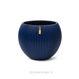 Matera Ball Groove Azul Oscuro 18x15cm Cónica De Escritorio - Materas y Macetas | Bylmo