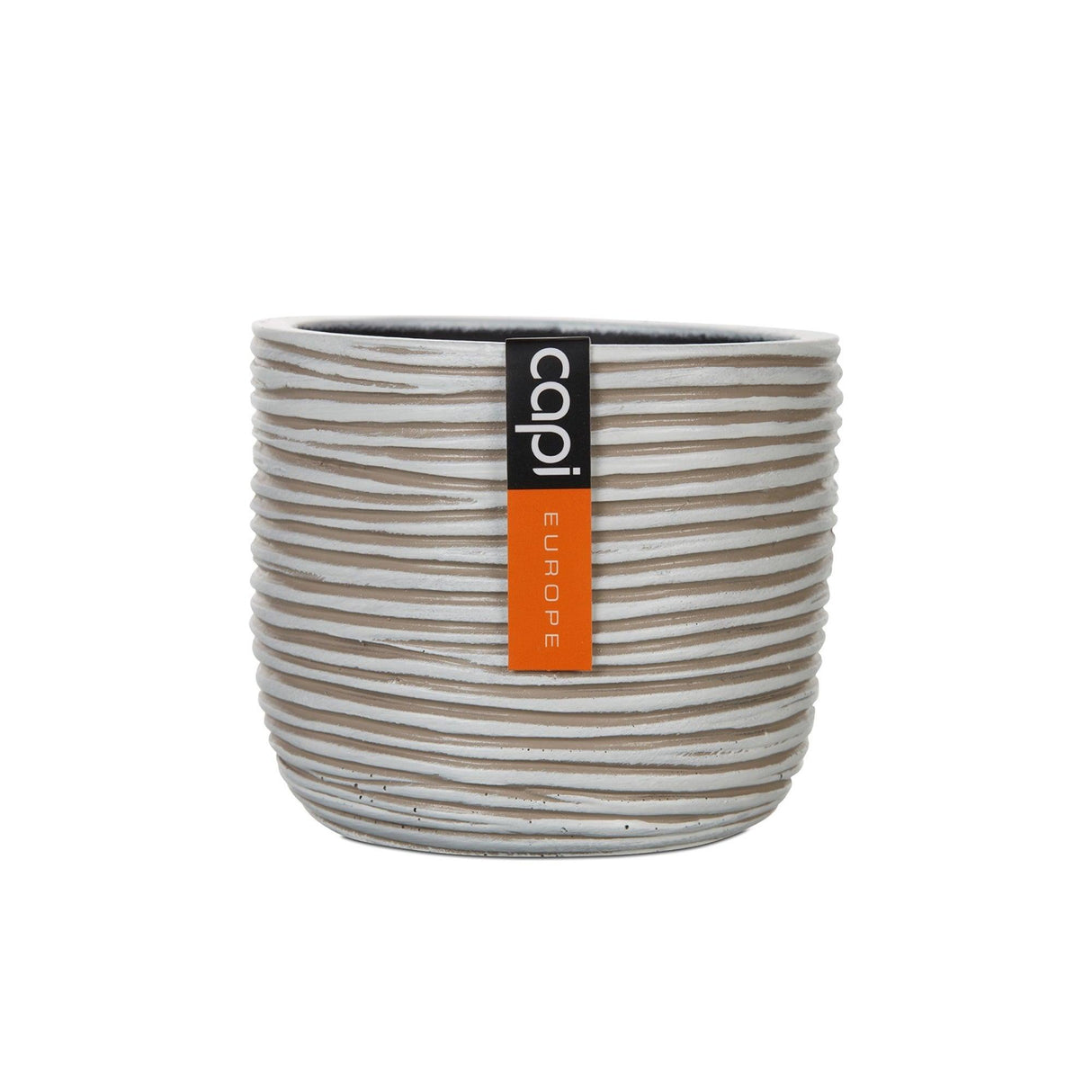 Matera Conic Round Rib Marfil 17x15cm Cónica De Escritorio - Materas y Macetas | Bylmo