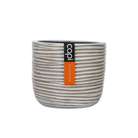 Matera Conic Round Rib Marfil 17x15cm Cónica De Escritorio - Materas y Macetas | Bylmo