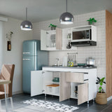 Cocina Integral Ceniza y Blanco 150x87.5cm Sin Mesón Sin Pozuelo Ambos Izquierda O Derecha - Cocinas | Bylmo