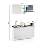 Cocina Integral Niebla y Blanco 150x87.5cm Con Mesón Con Pozuelo Izquierda - Cocinas | Bylmo
