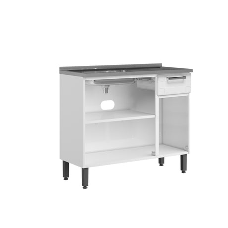 Cocina Integral Blanco 105x89.2cm Con Mesón Con Pozuelo Izquierda - Cocinas | Bylmo