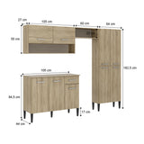 Cocina Integral Roble 105x89cm Con Mesón Sin Pozuelo Sin Perforacion - Cocinas | Bylmo