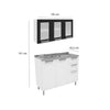 Cocina Integral Blanco Y Negro 105x85.3cm Con Mesón Con Pozuelo Izquierda