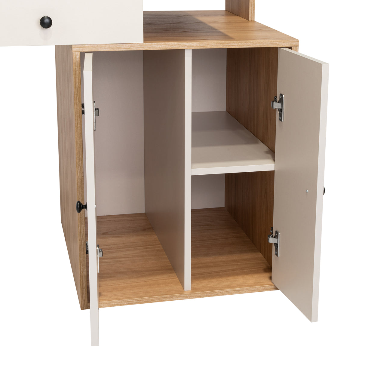 Escritorio Alfari Fresno Europeo Capri 135x133.6cm con Organizador de Libros y Archivador - Escritorios | Bylmo