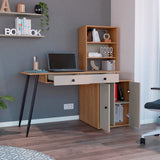 Escritorio Alfari Fresno Europeo Capri 135x133.6cm con Organizador de Libros y Archivador - Escritorios | Bylmo