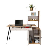 Escritorio Alfari Fresno Europeo Capri 135x133.6cm con Organizador de Libros y Archivador - Escritorios | Bylmo