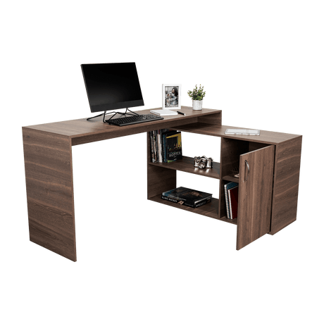 Escritorio en L Axis Milan 151.5x76.5cm con Organizador de Libros y Archivador - Escritorios | Bylmo