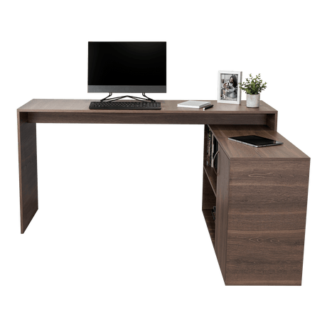 Escritorio en L Axis Milan 151.5x76.5cm con Organizador de Libros y Archivador - Escritorios | Bylmo