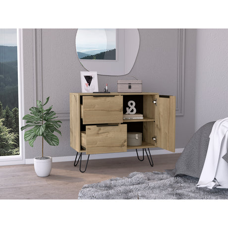 Cajonera Concept Duna Wengue 80.6x73.6cm con Tres Cajones y Patas - Cajoneras y Comodas | Bylmo