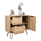 Cajonera Concept Duna Wengue 80.6x73.6cm con Tres Cajones y Patas - Cajoneras y Comodas | Bylmo