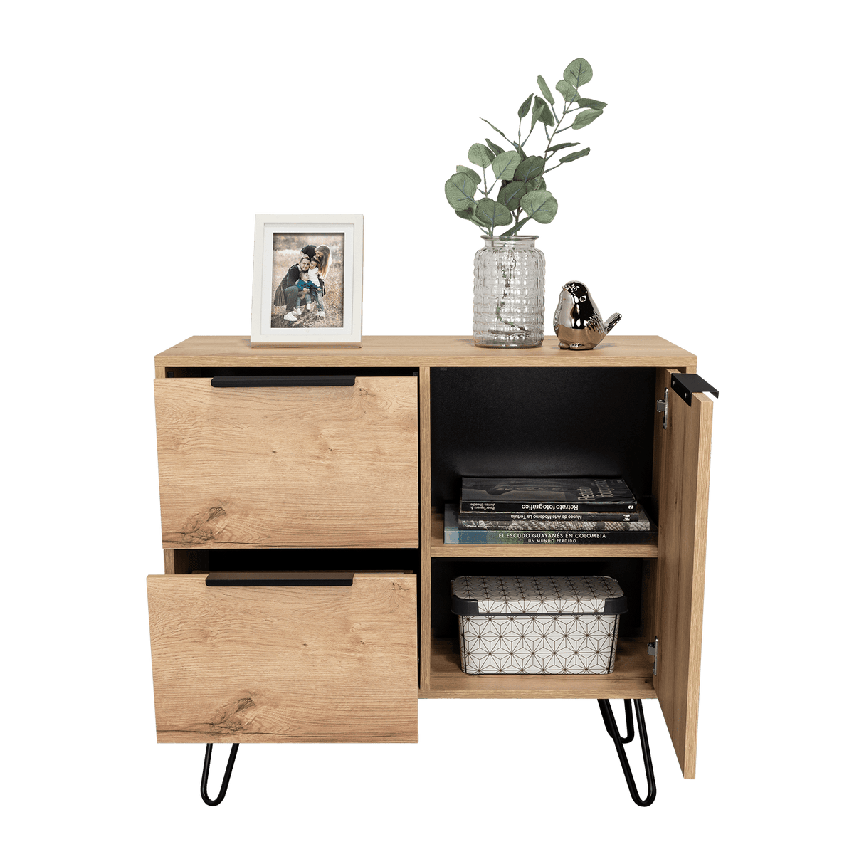 Cajonera Concept Duna Wengue 80.6x73.6cm con Tres Cajones y Patas - Cajoneras y Comodas | Bylmo