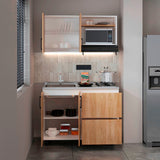 Cocina Cornell Fresno Europeo Blanco 119.7x90cm con Mesón y Pozuelo Izquierdo - Cocinas | Bylmo