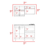 Cocina Cornell Fresno Europeo Blanco 119.7x90cm Con Mesón Y Pozuelo Izquierdo