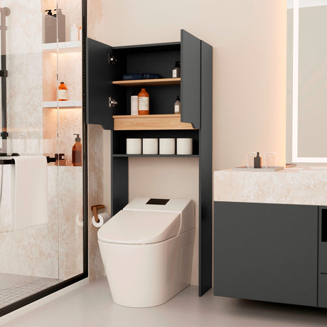 Organizador de Baño Laurent Plomo Fresno Europeo 63.1x160cm con Patas - Muebles para Baño | Bylmo