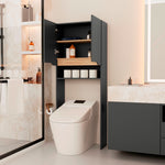 Organizador De Baño Laurent Plomo Fresno Europeo 63.1x160cm Con Patas