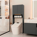 Organizador De Baño Laurent Plomo Fresno Europeo 63.1x160cm Con Patas