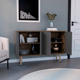 Bifera Oslo Bellota Plomo 117.1x77.6cm con Patas y Cuatro Compartimientos - Bifes y Arrimos | Bylmo