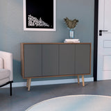 Bifera Oslo Bellota Plomo 117.1x77.6cm con Patas y Cuatro Compartimientos - Bifes y Arrimos | Bylmo