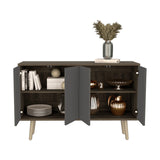 Bifera Oslo Bellota Plomo 117.1x77.6cm con Patas y Cuatro Compartimientos - Bifes y Arrimos | Bylmo