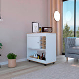 Bar Carro BiColor Blanco Duna 90x95cm con Rodachines - Bares | Bylmo