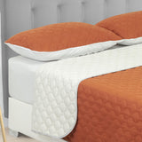 Cubrelecho Doble Faz Convex Terracota y Blanco Para Cama King 200 X 200 Cm Fondo Entero - Tendidos y Cubrelechos | Bylmo