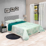Cubrelecho Doble Faz Barcelona Verde Para Cama Doble 140 X 190 Cm de Círculos - Tendidos y Cubrelechos | Bylmo