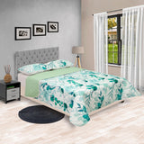 Cubrelecho Doble Faz Barcelona Verde Claro Para Cama King 200 X 200 Cm de Flores - Tendidos y Cubrelechos | Bylmo