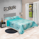Cubrelecho Doble Faz Barcelona Azul Aguamarina Para Cama King 200 X 200 Cm de Ramas - Tendidos y Cubrelechos | Bylmo