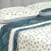 Cubrelecho Doble Faz Style Azul Y Blanco Para Cama Doble 140 X 190 Cm De Líneas Entrelazadas