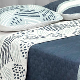 Cubrelecho Doble Faz Style Blanco Para Cama Doble 140 X 190 Cm de Líneas Y Puntos - Tendidos y Cubrelechos | Bylmo