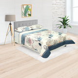 Cubrelecho Doble Faz Style Verde Menta Para Cama Doble 140 X 190 Cm de Hojas - Tendidos y Cubrelechos | Bylmo