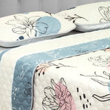 Cubrelecho Doble Faz Style Verde Menta Para Cama Doble 140 X 190 Cm de Hojas - Tendidos y Cubrelechos | Bylmo