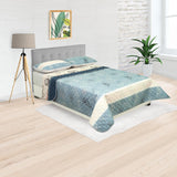 Cubrelecho Doble Faz Style Verde Menta Para Cama Doble 140 X 190 Cm de Hojas - Tendidos y Cubrelechos | Bylmo