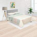 Cubrelecho Doble Faz Style Verde Menta Para Cama Doble 140 X 190 Cm de Hojas - Tendidos y Cubrelechos | Bylmo