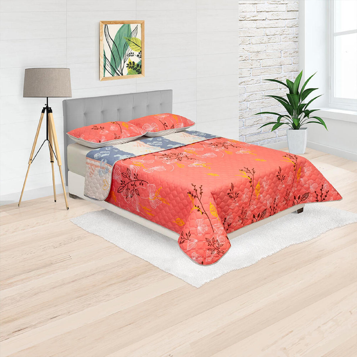 Cubrelecho Doble Faz Convex Lila y Blanco Para Cama Doble 140 X 190 Cm de Corazones - Tendidos y Cubrelechos | Bylmo