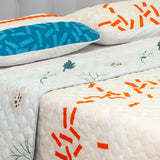 Cubrelecho Doble Faz Convex Camel y Azul Para Cama Doble 140 X 190 Cm de Líneas - Tendidos y Cubrelechos | Bylmo