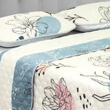 Cubrelecho Doble Faz Style Verde Menta Para Cama Queen 160 X 190 Cm de Hojas - Tendidos y Cubrelechos | Bylmo