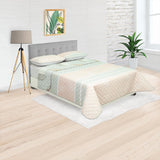 Cubrelecho Doble Faz Style Verde Menta Para Cama Queen 160 X 190 Cm de Hojas - Tendidos y Cubrelechos | Bylmo
