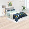 Cubrelecho Doble Faz Style Azul Aguamarina Para Cama Queen 160 X 190 Cm De Flores