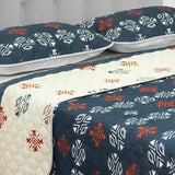 Cubrelecho Doble Faz Style Azul Oscuro Para Cama Queen 160 X 190 Cm de Figuras Étnicas - Tendidos y Cubrelechos | Bylmo