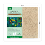 Kit Cuadro para Pintar Guacamaya en MDF 30x30cm con Acrílicos y Pincel - Cuadros | Bylmo