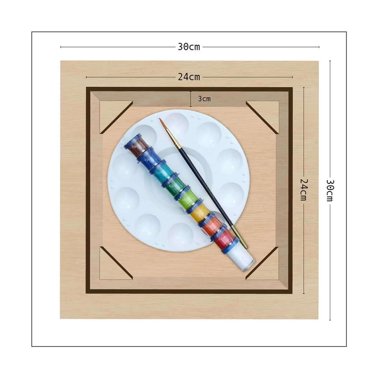 Kit Cuadro para Pintar Guacamaya en MDF 30x30cm con Acrílicos y Pincel - Cuadros | Bylmo