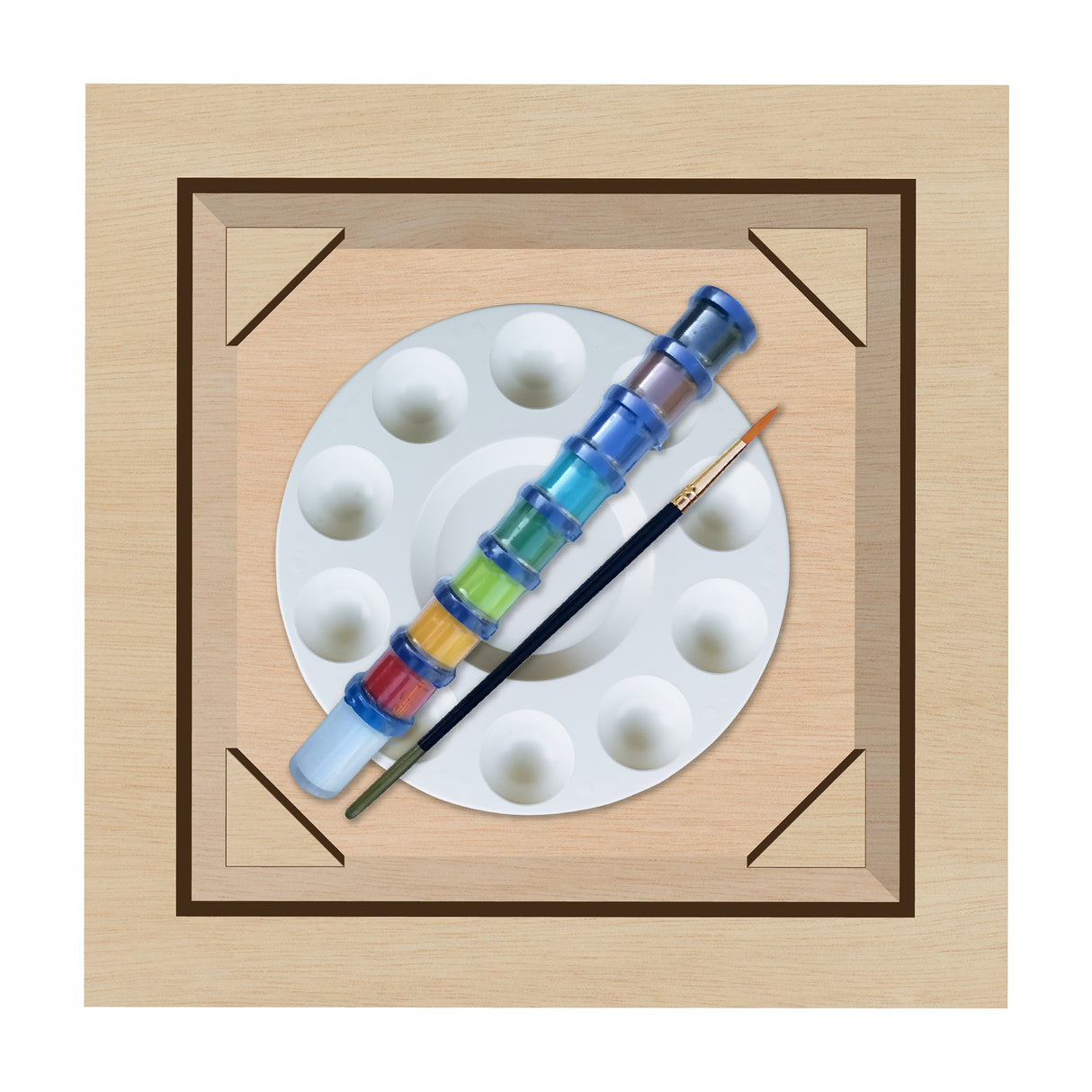 Kit Cuadro para Pintar Gatos en MDF 30x30cm con Acrílicos y Pincel - Cuadros | Bylmo