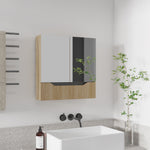 Gabinete De Baño Laurent Fresno Europeo Y Plomo 60x62cm Rectangular Con Espejo