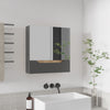 Gabinete De Baño Laurent Plomo Y Fresno Europeo 60x62cm Rectangular Con Espejo