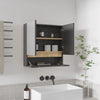 Gabinete De Baño Laurent Plomo Y Fresno Europeo 60x62cm Rectangular Con Espejo