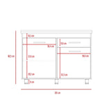 Mueble Inferior de Cocina Orion Duna y Blanco 120x90.5cm Con Mesón de Acero Izquierdo - Muebles Inferiores | Bylmo